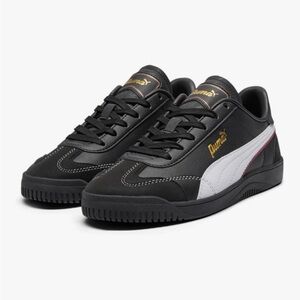 Puma Black and White Sneakers with Gold Accents